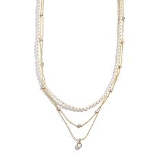 BAUBLEBAR Goldtone Triple Layer Pearlized Necklace
