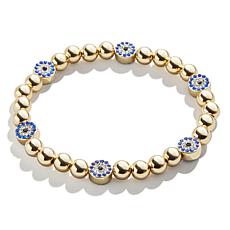 Bracciale Estensibile COOLSTEELANDBEYOND Con Ape Regina E Zirconi Rosa E Blu, Regolabile 17-20 Cm, Regalo