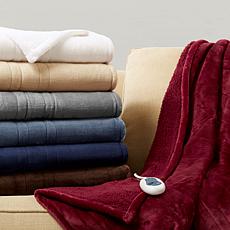 Beautyrest Microlight/Berber Heated Throw - Beige