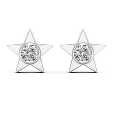 BellaMoi Sterling Silver 1ctw Created Moissanite Star Earring