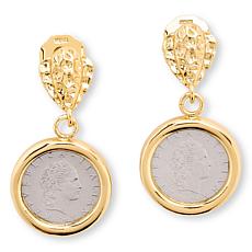 Bellezza 50 Lira Mini Coin Bronze Drop Earrings