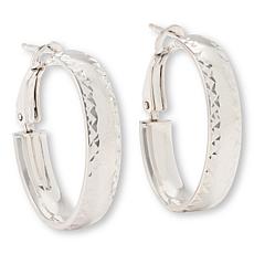 Bellezza Bonze Goldtone Diamond-Cut Oval Hoop Earrings