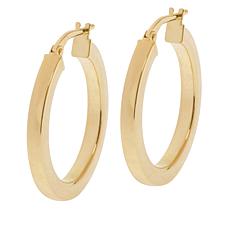 Bellezza Bronze 1" Squared Round Hoop Earrings
