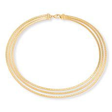 Bellezza Bronze 3-Strand Omega Chain Graduated Necklace