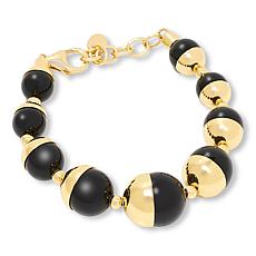 Bellezza Bronze Black Chalcedony Beaded Bracelet