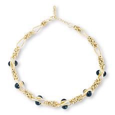 Bellezza Bronze Black Onyx Byzantine-Link Chain Necklace 