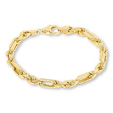 Bellezza Bronze Diamond-Cut Rope and Figaro Chain Bracelet