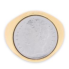 Bellezza Bronze Goldtone 100 Lira Coin Ring