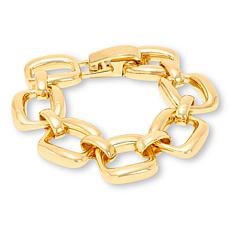 Bellezza Bronze Goldtone Polished Square Link Bracelet