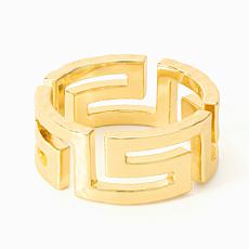 Bellezza Bronze Hammered Greek Motif Ring