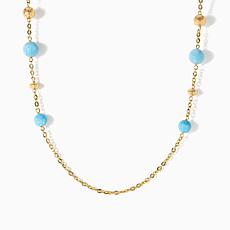 Bellezza Bronze Jewelry Gemstone Bead Station 31" Chain Necklace