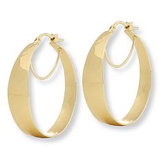 Bellezza Bronze Medium Tapered Hammered Hoop Earrings