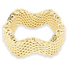 Bellezza Bronze Mesh Textured Wave Band Ring