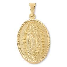 Bellezza Bronze Mother Mary Oval Medallion Pendant