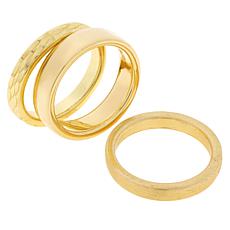 Bellezza Bronze Multi-Textured Stack Ring 3-piece Set