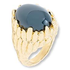 Bellezza Bronze Onyx Crown Design Solitaire Ring