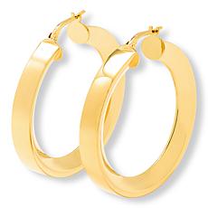Bellezza Bronze Polished 1-1/4" Triangular Tube Hoop Earrings