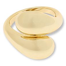 Bellezza Bronze Polished Domed Teardrop Bypass Ring