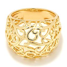 Bellezza Bronze Polished Openwork Filigree Bombé Ring