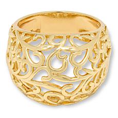 Bellezza Bronze Polished Openwork Filigree Bombé Ring