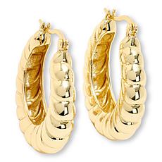 Bellezza Bronze Ridged Hoop Earrings