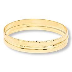 Bellezza Bronze Set of 3 Polished and Diamond-Cut Bangle Bracelets
