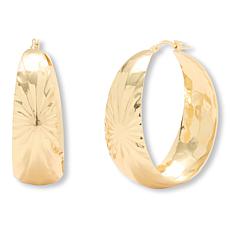 Bellezza Bronze Starburst Hammered Graduated Hoop Earrings