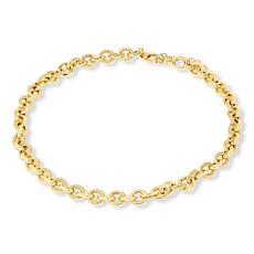 Bellezza Bronze Textured and Polished Oval Link 18" Necklace