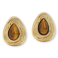 Bellezza Bronze Tiger's Eye Gemstone Stud Earrings