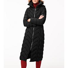 Bernardo Chevron Quilted Maxi Coat