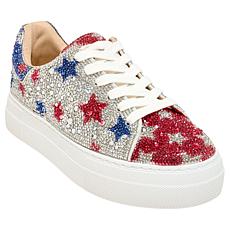 Betsey Johnson Sidny Americana Stars Rhinestone Sneaker