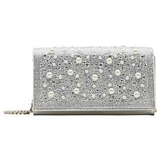 Betsey Johnson Silver Pearl Flap Sparkler Clutch