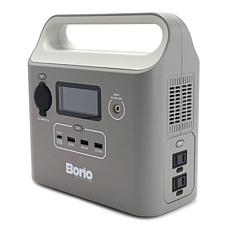 BORIO 60,000mAh Power Station w/AC & USB Outlets, Light, 3-in-1 Cable