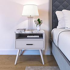 Boyd Sleep Marcello 19.3" Faux Marble Nightstand With Storage