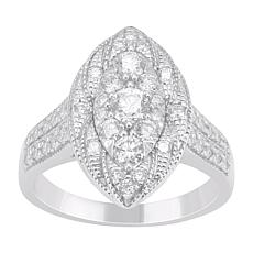 Bright Halo Lab Grown Diamonds 1.00 ctw Marquise Ring, 10k Gold