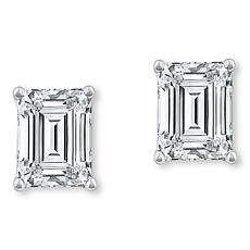 Bright Halo Lab Grown Diamonds 14K Gold 2ctw Emerald-Cut Stud Earrings