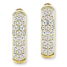 Bright Halo Lab Grown Diamonds 1ctw Pavé Huggie Hoop Earrings