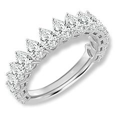 Bright Halo Lab Grown Diamonds 2ctw Pear-Cut Anniversary Band Ring