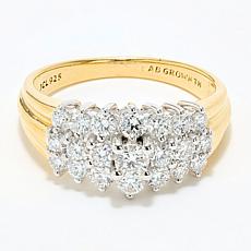 Bright Halo Lab Grown Diamonds .95ctw Graduated Cluster Band Ring