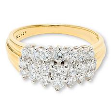 Bright Halo Lab Grown Diamonds .95ctw Graduated Cluster Band Ring