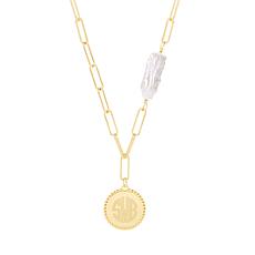 brook and york Personalized Micaela Monogram Pearl Pendant Necklace