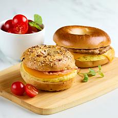 Brooklyn Food 12-piece Bacon & Sausage Breakfast Bagels Combo