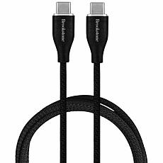 Brookstone C-to-C 60W 4ft Nylon Braided Cable with Silver Ring
