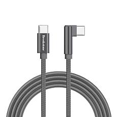 Brookstone C-to-C 60WT 4ft Braided with Alloy Tip and Right Angled End