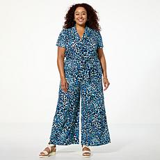 C Wonder Button-Down Wide-Leg Jumpsuit