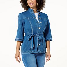 C Wonder by Christian Siriano Belted Wonder Stretch Twill Jacket