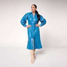 C Wonder by Christian Siriano Faux Leather Shirtdress