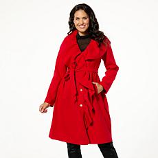 C Wonder by Christian Siriano Ruffle Runway Ruffle Coat