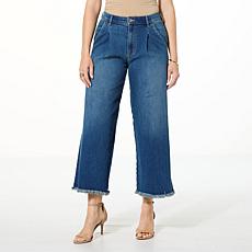 C Wonder by Christian Siriano Stretch Denim Raw Edge Wide Leg Jean
