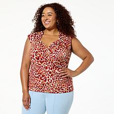 C Wonder by Christian Siriano Travel Jersey Knit Surplice Top